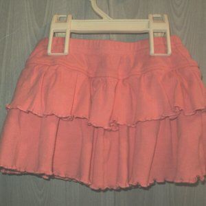 Okie-Dokie Skort Girl's 2T Salmon Pink Ruffled Skirt Shorts Lettuce Edging